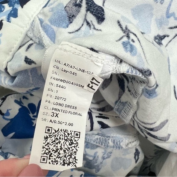 Free Assembly Cotton Sleeveless Square Neck Midi Dress 3X Floral Cottagecore - Picture 16 of 16